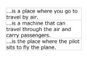 English worksheet: Airport - definition of words for the blackboard