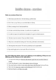 English Worksheet: Relative clauses - exercises