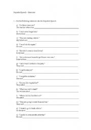 English Worksheet: Reported Speech - exercises