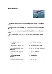 English Worksheet: Weather idioms