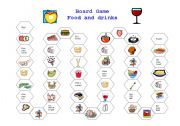 English Worksheet: Board game food and drink