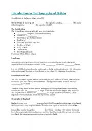 English Worksheet: Geography of Britain