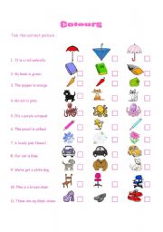 English Worksheet: Colours