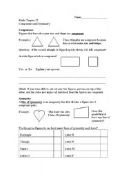 English worksheet: Congruence and Symmetry