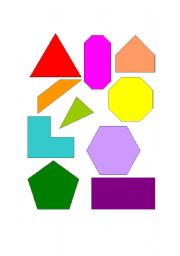 English Worksheet: Polygon Shapes Cut Outs