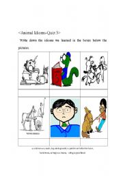 English Worksheet: Animal Idioms Quiz 3