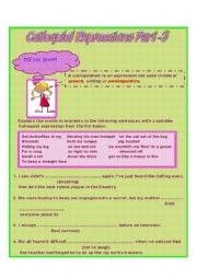 English Worksheet: Colloquial Exprssions Part-3