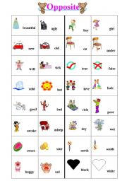 English Worksheet: Opposite