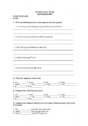 English worksheet: Final Test for 12-13 years-old students