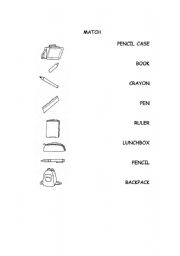 English worksheet: School Objects