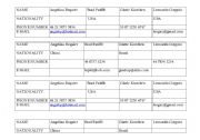 English Worksheet: Famous people info gap
