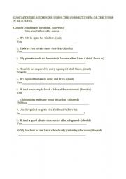 English worksheet: Exercise useful for FCE students