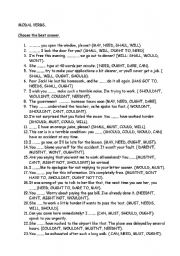 English Worksheet: modal verbs