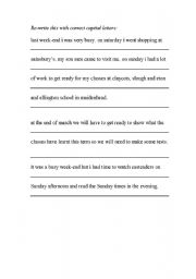 English Worksheet: Using capital letters