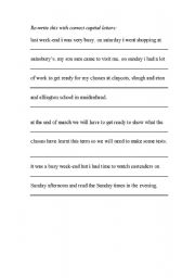 English worksheet: Using capital letters