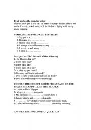 English Worksheet: english comprehention 