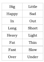 English Worksheet: Opposites