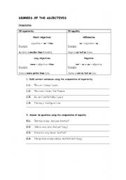 English Worksheet: Degrees of Adjectives