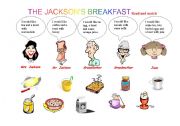 English Worksheet: The Jacksons breakfast