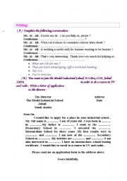 English Worksheet: writing