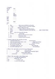 English Worksheet: Past Simple test