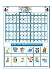 WILD ANIMALS WORDSEARCH