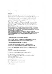 English Worksheet: Reading comprehension