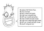 English Worksheet: Potato Face: parts of the face