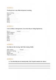 English worksheet: clothes part 2