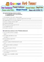 English Worksheet: Mixed Verb Tenses