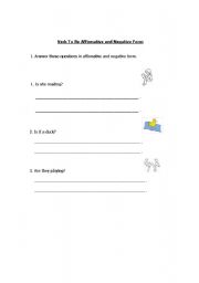 English worksheet: Verb To Be Affirmative and Negative Form