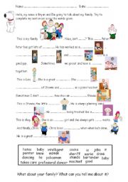 English Worksheet: My family