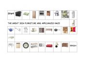 English Worksheet: Furniture and appliances board game