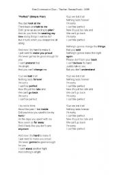 English Worksheet: Song: 