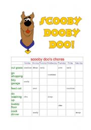 English Worksheet: SCOOBY DOOS CHORES