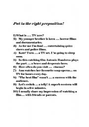 English worksheet: prepositions