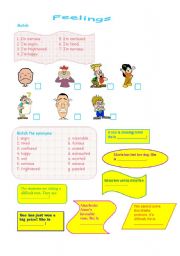 English Worksheet: Feelings