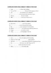 English worksheet: Past Tense Activitiy