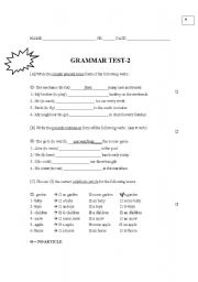 English Worksheet: Grammar Quiz (simple present + articles (the-a-an)