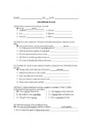 English Worksheet: Grammar Quiz: contractions, compound words, idioms, negative connotations, sentences (interrogative...)