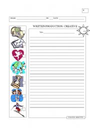 English worksheet: Creative Writing (through symbols)