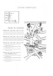 English Worksheet: Giving directions