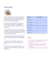 English Worksheet: School Subjects