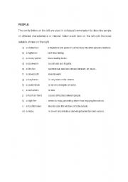 English Worksheet: vocabulary to describe people