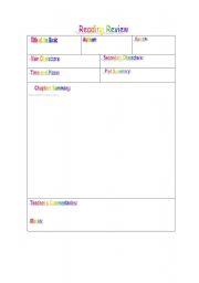 English worksheet: Reading Review