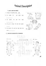 English Worksheet: Animal Description 2