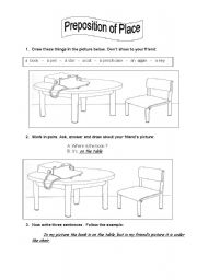 English Worksheet: Pair Work - Preposition