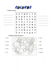 English Worksheet: Colours 2