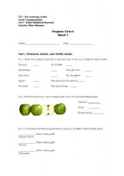 English Worksheet: Progress Check Unit 1