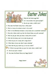 English Worksheet: Easter jokes